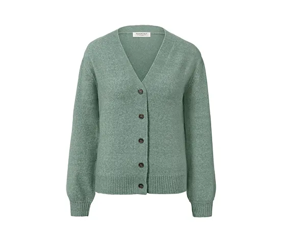 Strickcardigan mit Wolle, salbei