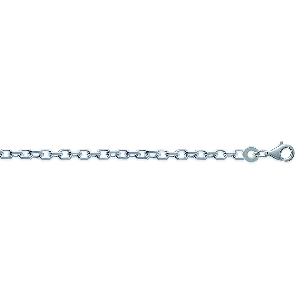Chaîne Brillaxis maille forçat argent rhodié 45cm
