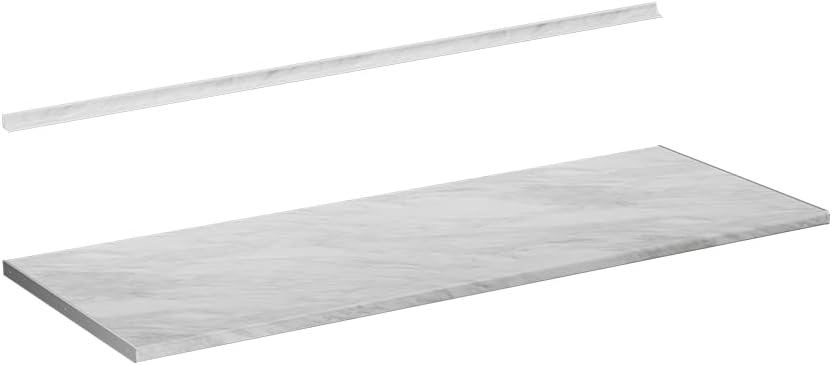 Vicco Küchenarbeitsplatte R-Line, Küchen Arbeitsplatten, Marmor Weiß, 160 cm