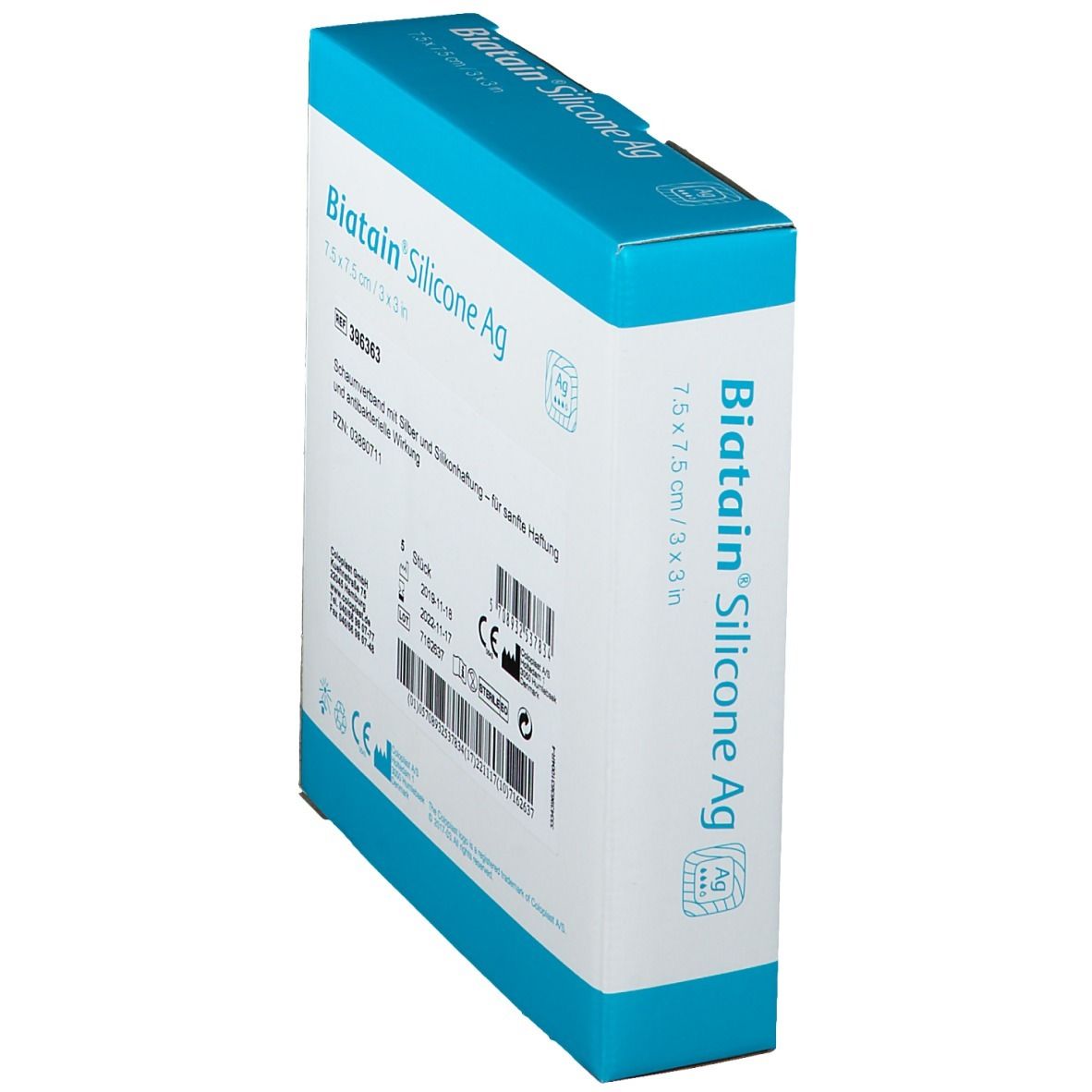 BIATAIN® Silicone Ag Schaumverband mit Silber 7,5 x 7,5 cm