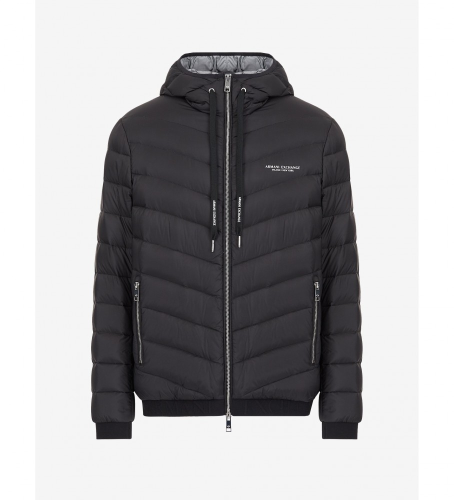 Jaqueta Armani Exchange Lightweight Down Hooded, Preta
