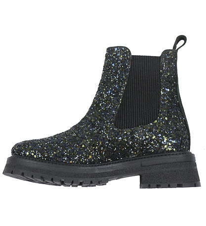 Angulus Stiefel - Chelsea - Teal m. Glitzer