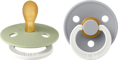 BIBS Colour Smokk 2-pack Lateks Str 1 Symmetrisk, Sage Glow/Cloud Glow