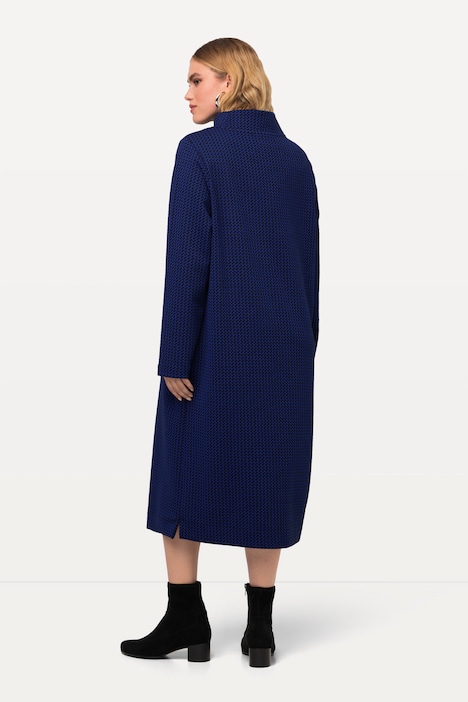 Sweatkleid, Struktur, Taschen, Stehkragen, Langarm