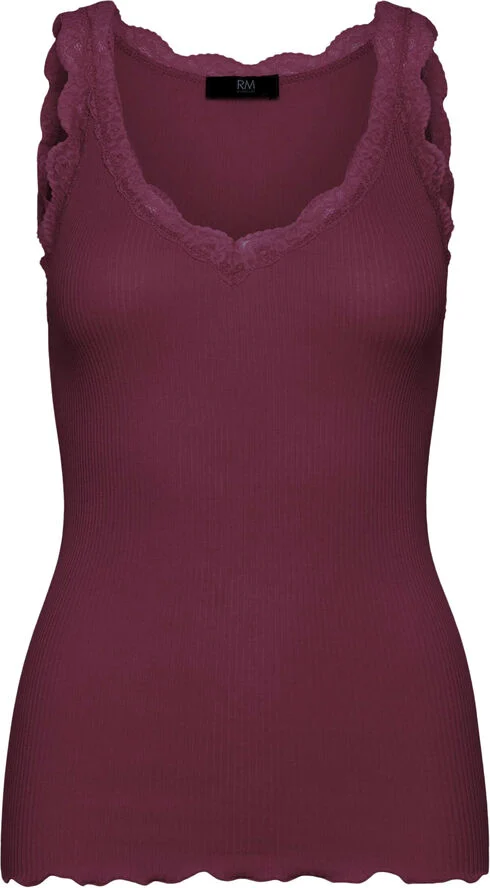 RM by Rosemunde RMWBalta modal SL lace V-neck top Zinfandel