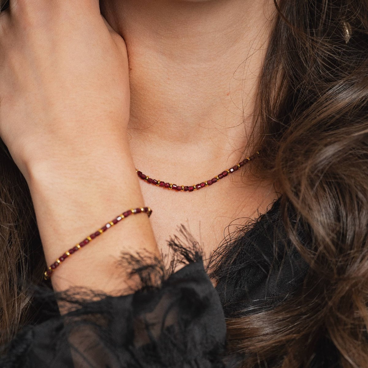 Bracelet Karia en pierres Grenat