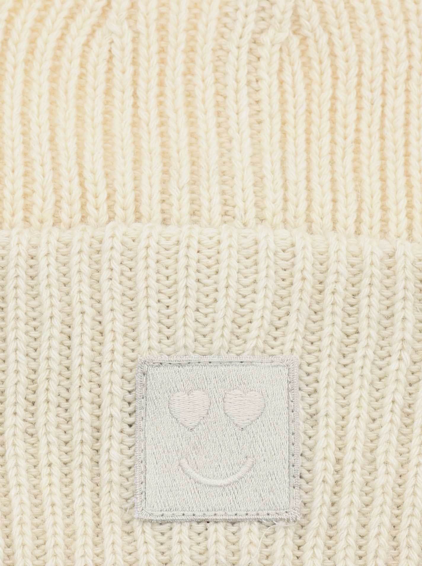 Zwillingsherz Strickmütze »Smile«, Grobstrick, Smile Patch