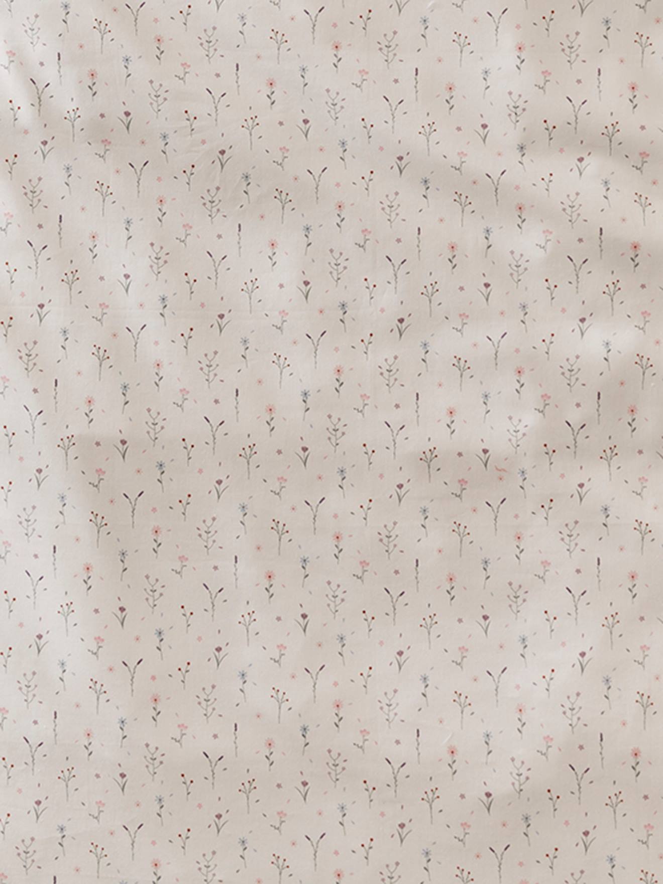 Capa de edredom reversível Sweet Provence para bebê, branco claro com estampa.