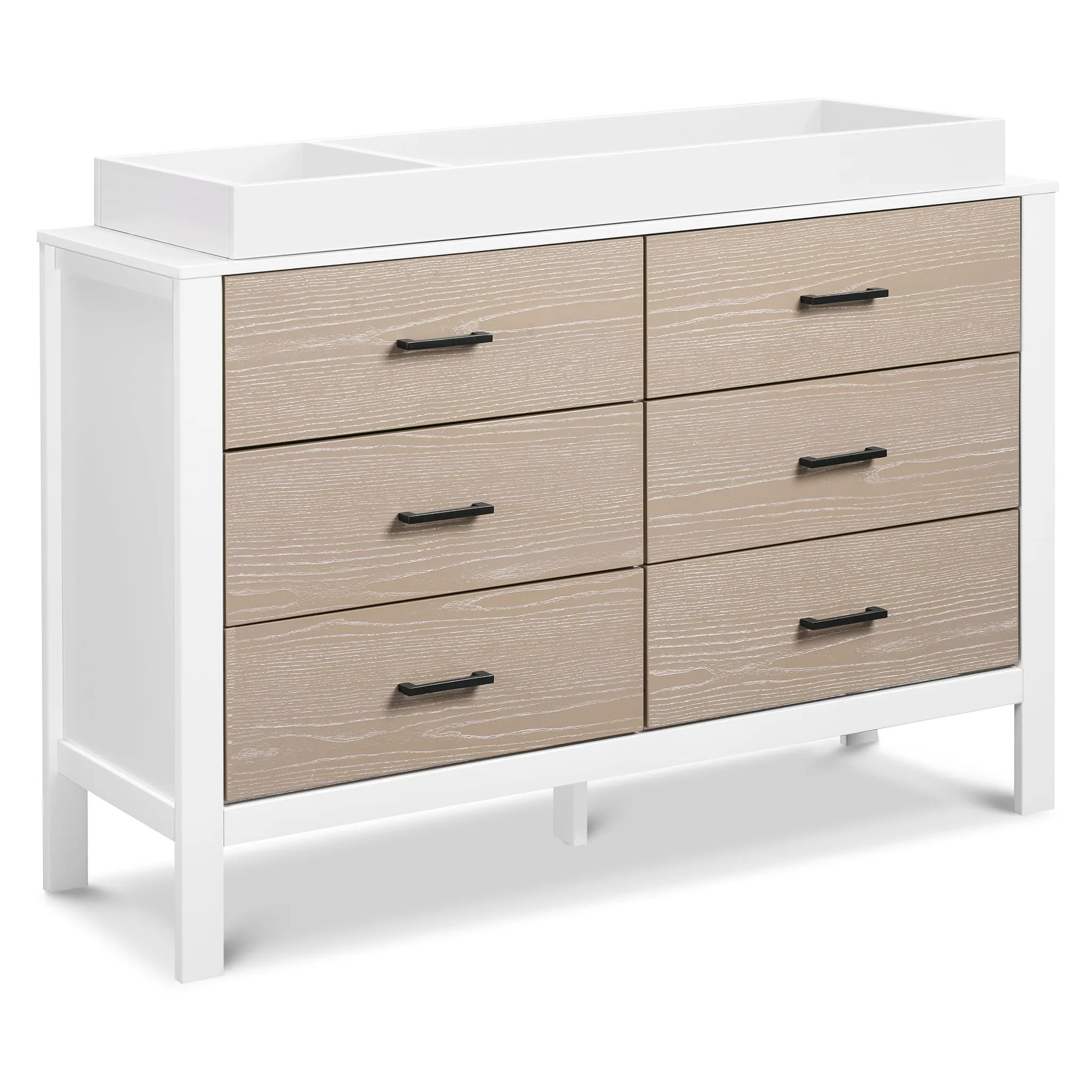 DaVinci Bureau 6 Tiroirs Radley - Blanc et Bois Côtier
