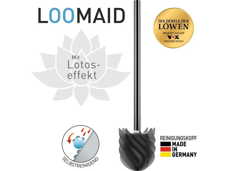 Loomaid Toilettenbürste LOOMAID aus Silikon, Grau, schmutza Silikon WC-Bürste