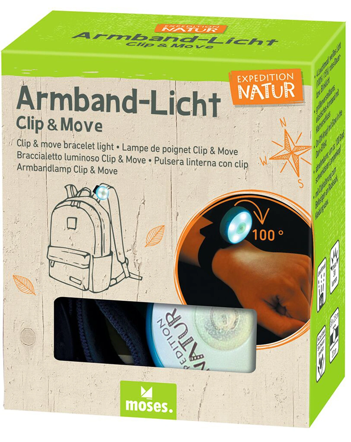 LED-Armband-Lampe EXPEDITION NATUR - LICHT CLIP
