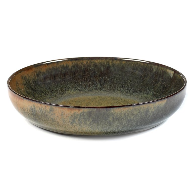 Serax Surface by Sergio Herman diep bord Ø19 set van 4 Camo Green