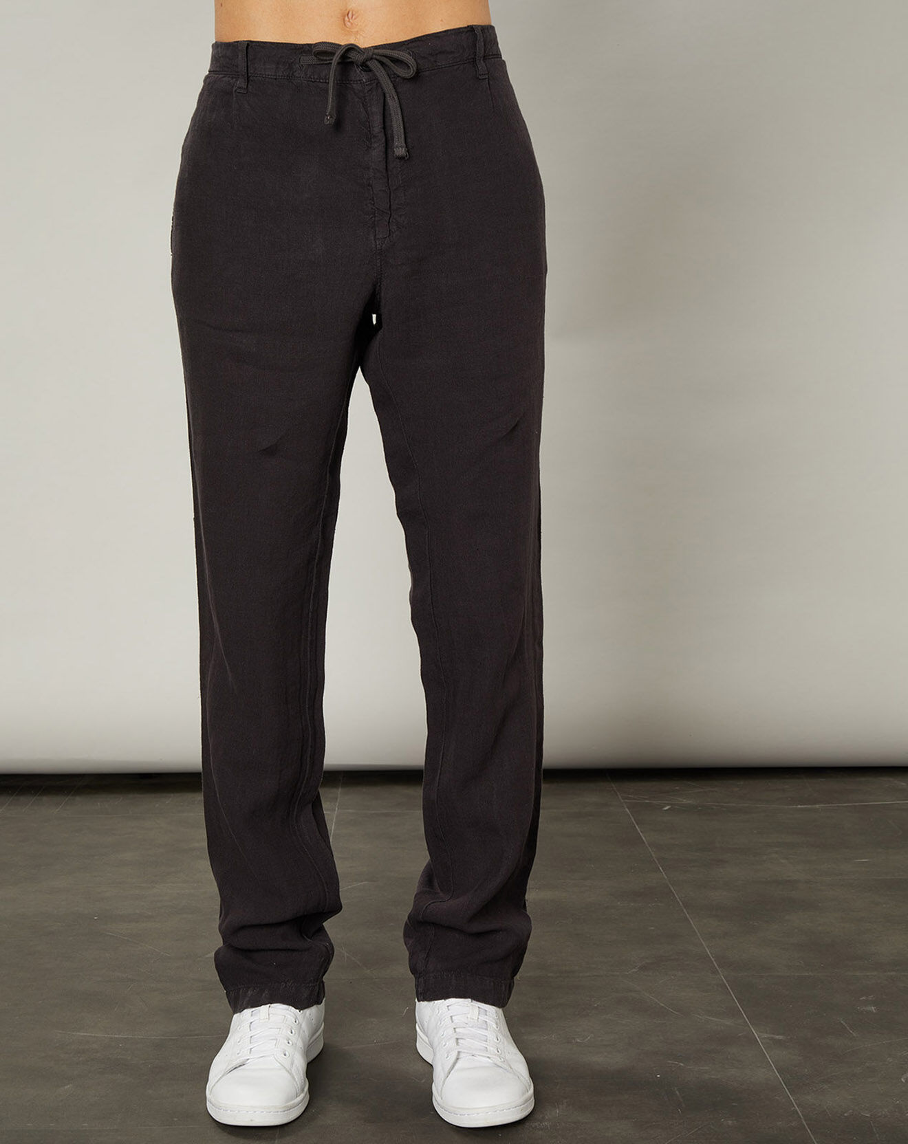 Hartford Pantalon 100% Lin Tanker carbone