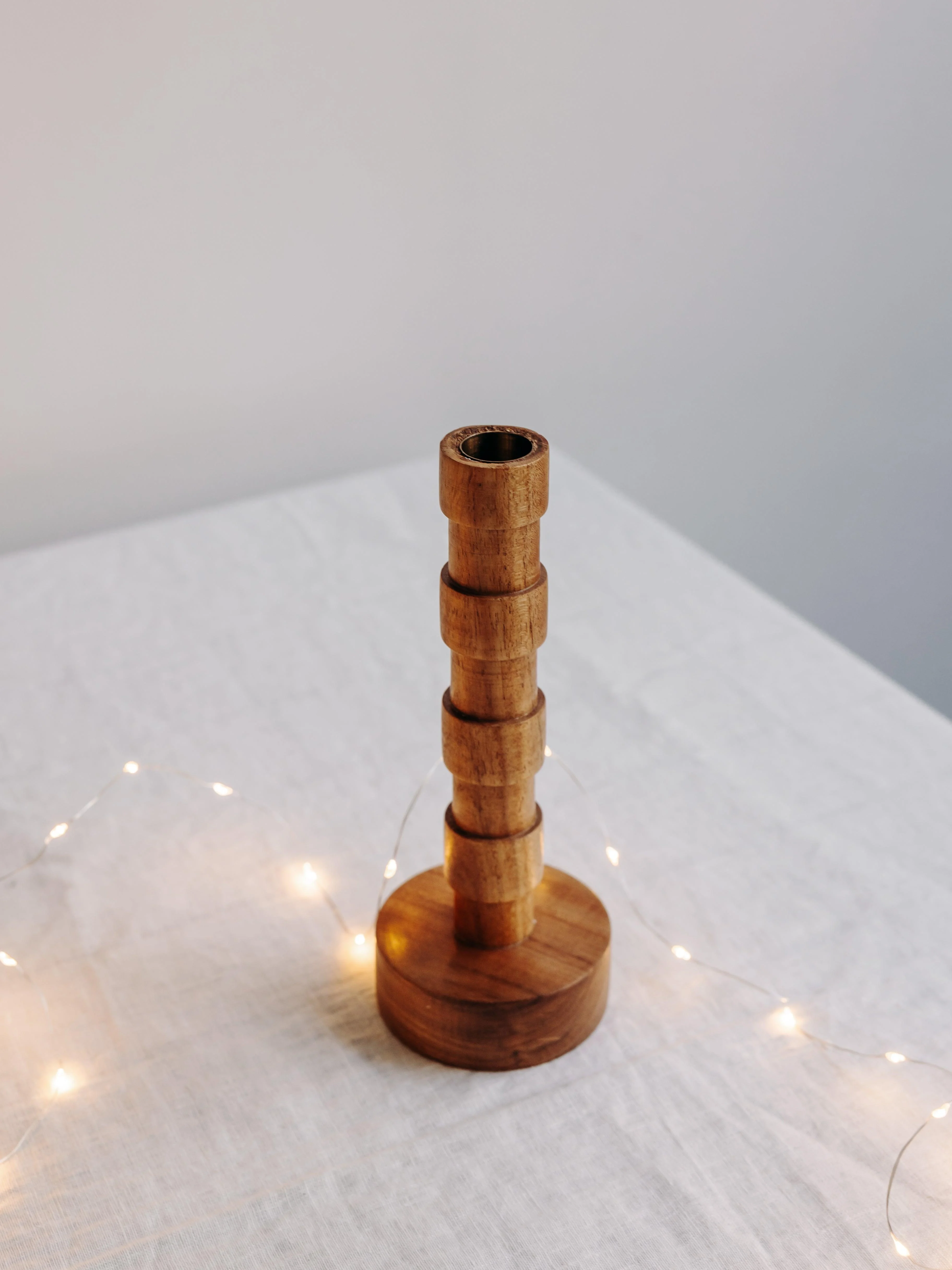 SAMY - Le bougeoir en bois | Marron