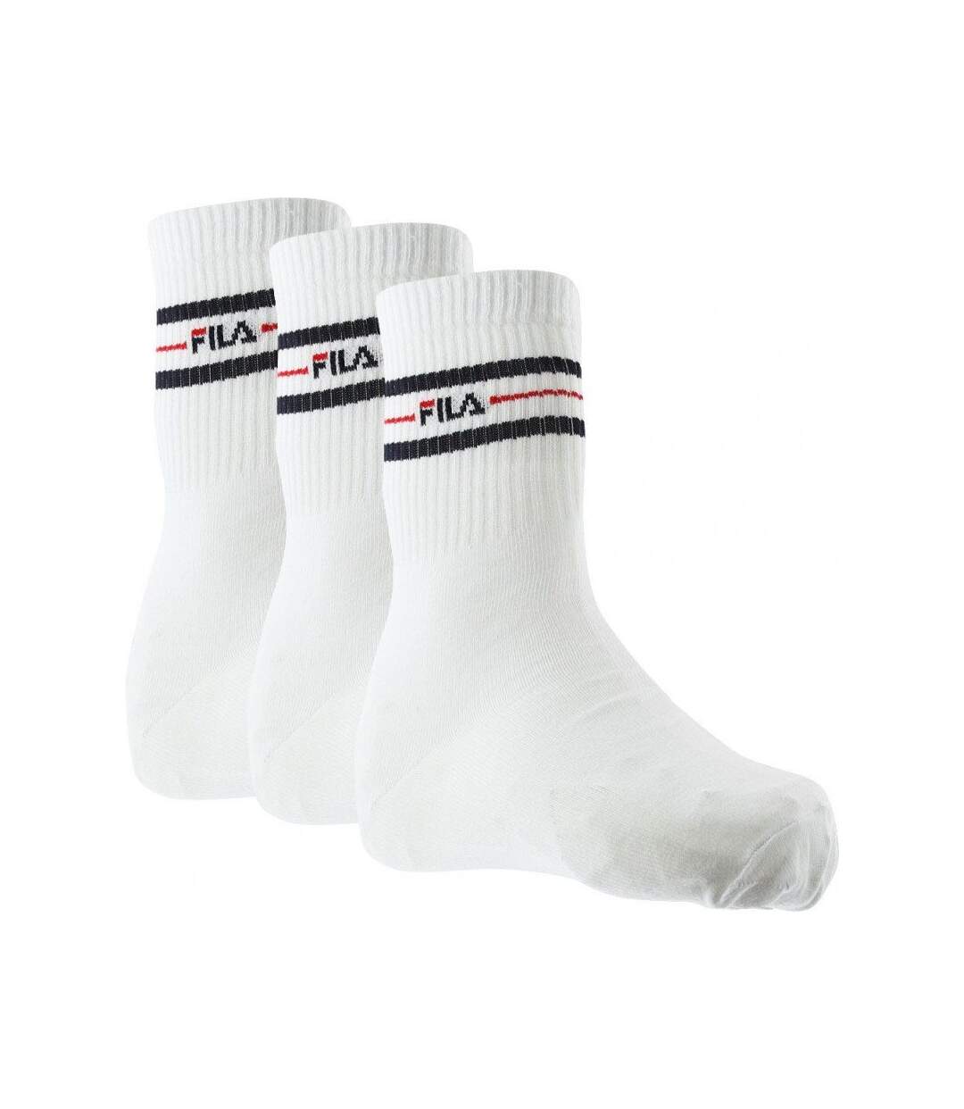 FILA Lot de 3 paires de Chaussettes Homme Coton NORMAL Blanc