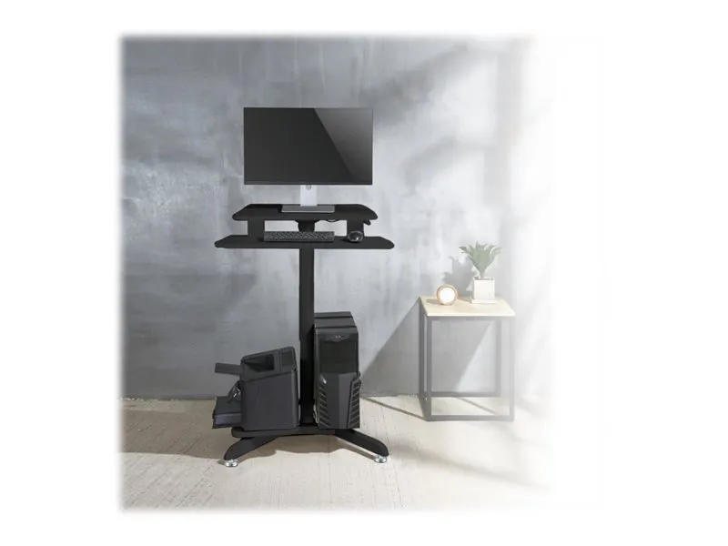 Maclean MC-848 - Stativ - for LCD-display/tastatur/mus/CPU/printer - sort - gulvstående