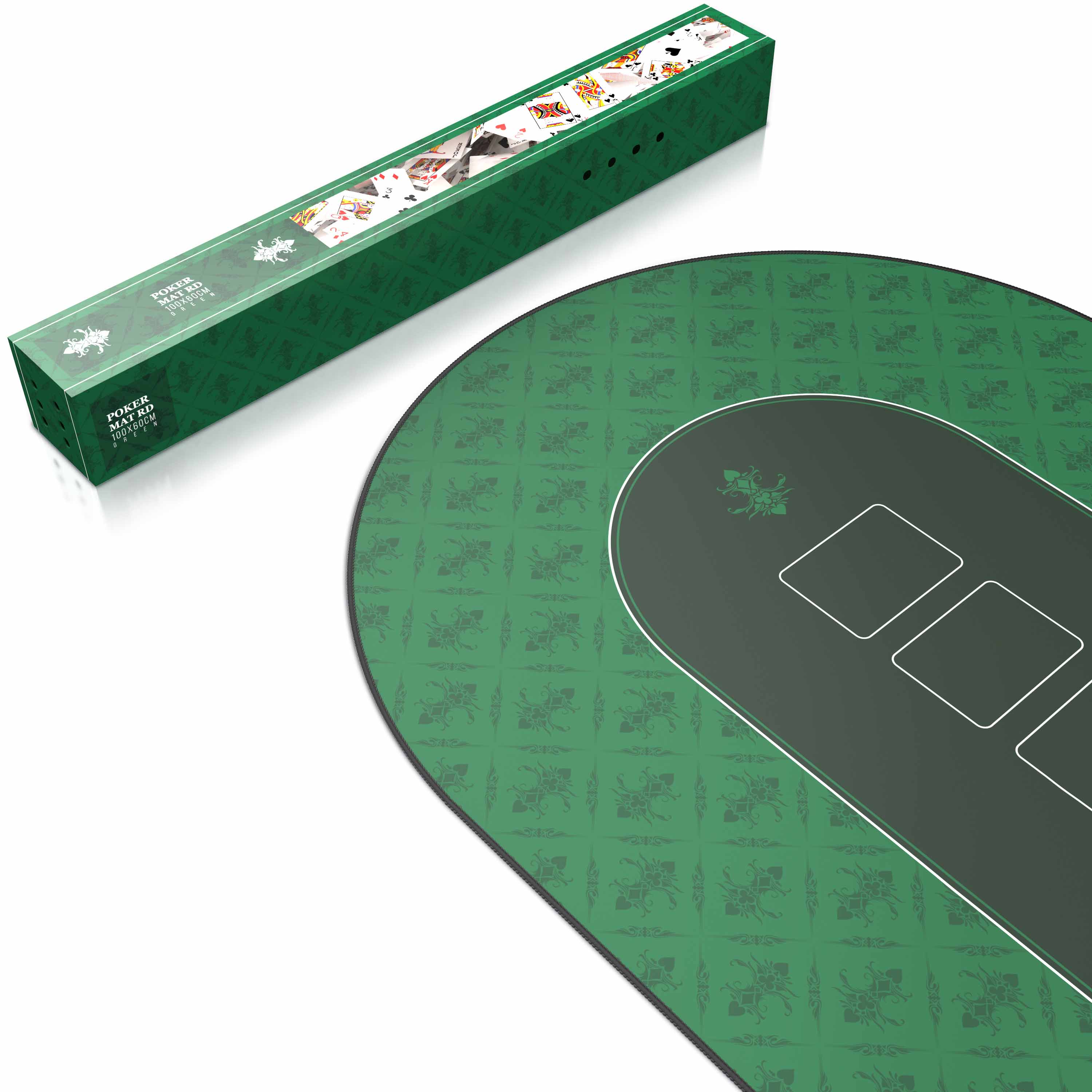 CSL Extra große Tischauflage Pokermatte 1000 x 600 mm / Kartenspiel Matte / Ovales Design