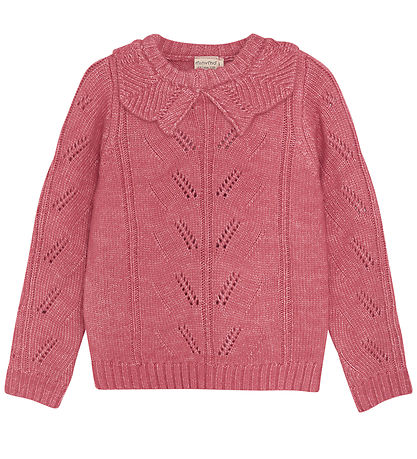 Minymo Bluse - Strick - Slate Rose m. Lochmuster