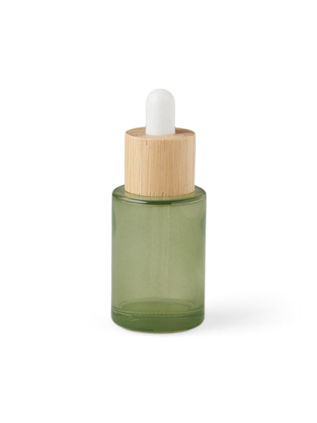 Rejseflaske med pipette 30 ml | Glas/bambus. 30 ml. | Green