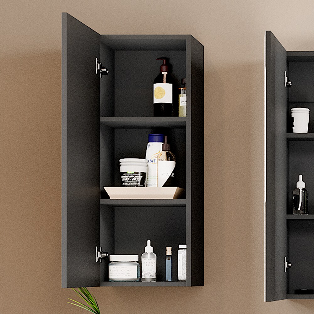 Vicco Hängeschrank Badschrank Badezimmerschrank Gloria Anthrazit 33 x 84 cm modern Badezimmer Tür 3 Fächer