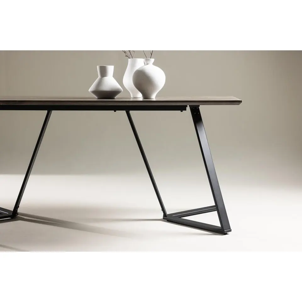 Eettafel Eiken Hout Zwart - 180x90x75cm - Marina