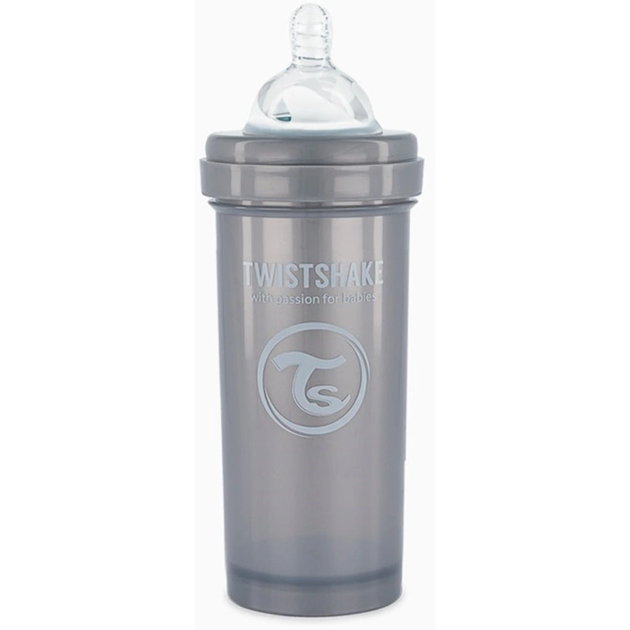 Twistshake Babyflasche Anti-Kolik ab 0 Monate 260 ml, Pearl Grey
