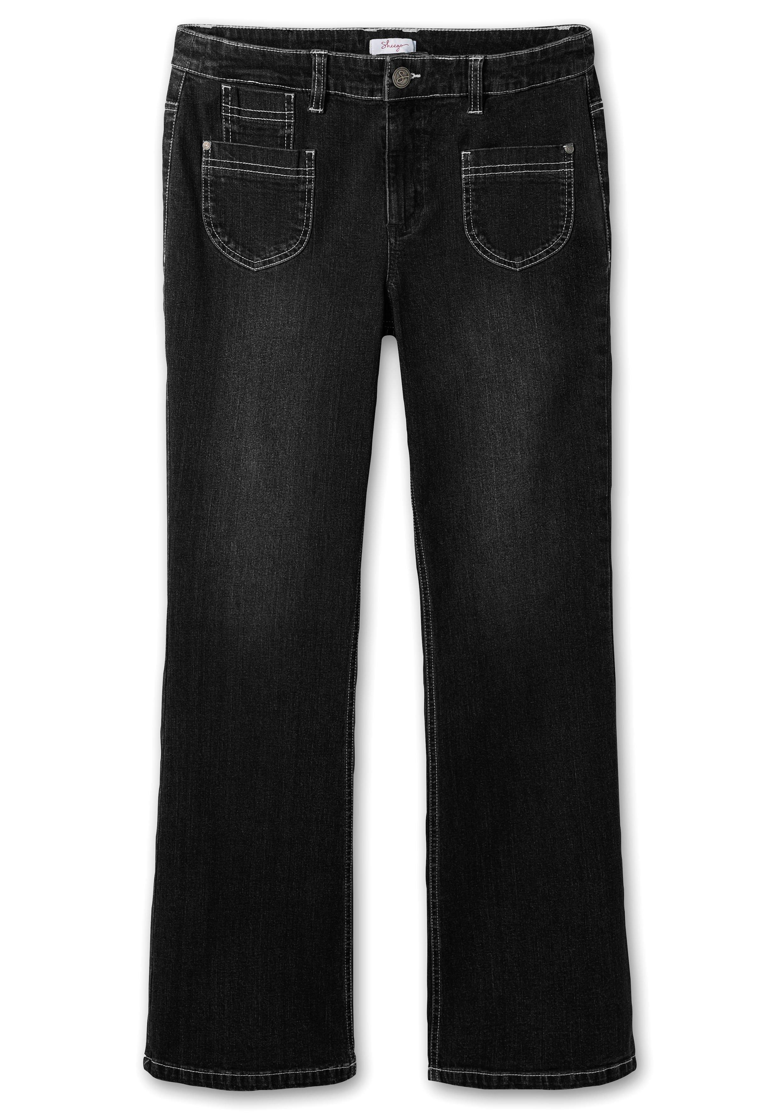 Bootcut-Jeans in High-Heel-Länge, mit Kontrastnähten