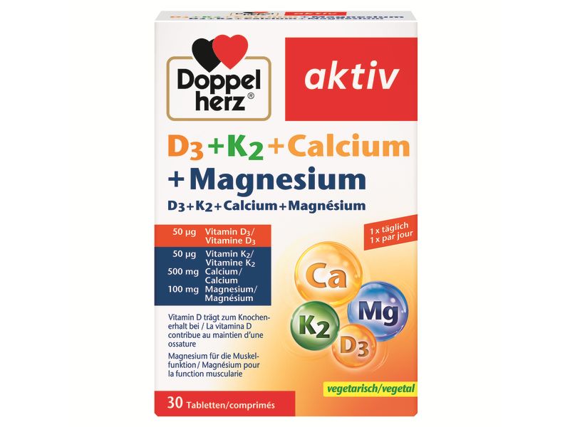 Doppelherz D3   K2   Calcium   Magnesium 30 Stück Tabletten