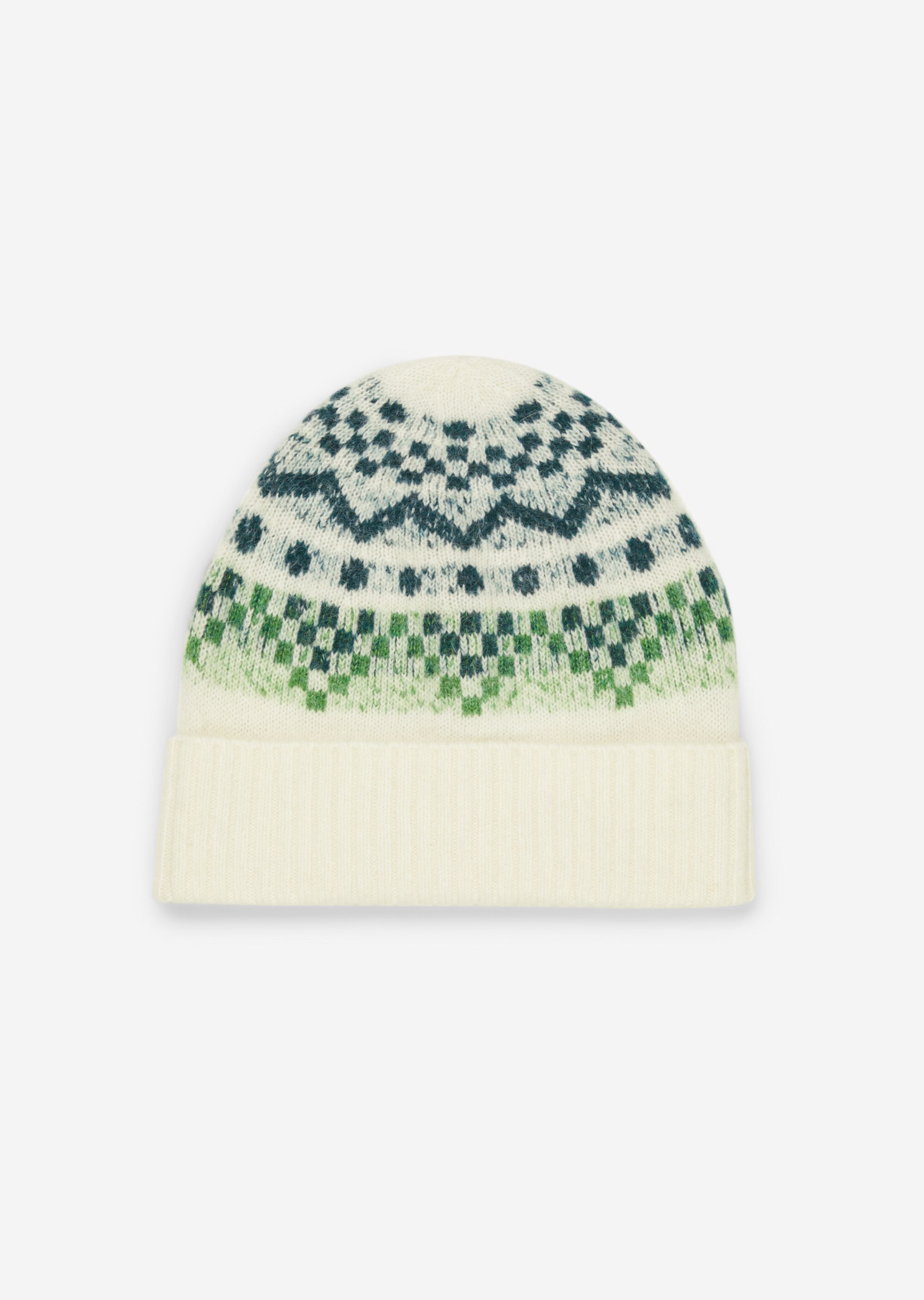 Jacquard-Mütze mit Baby-Alpakawolle