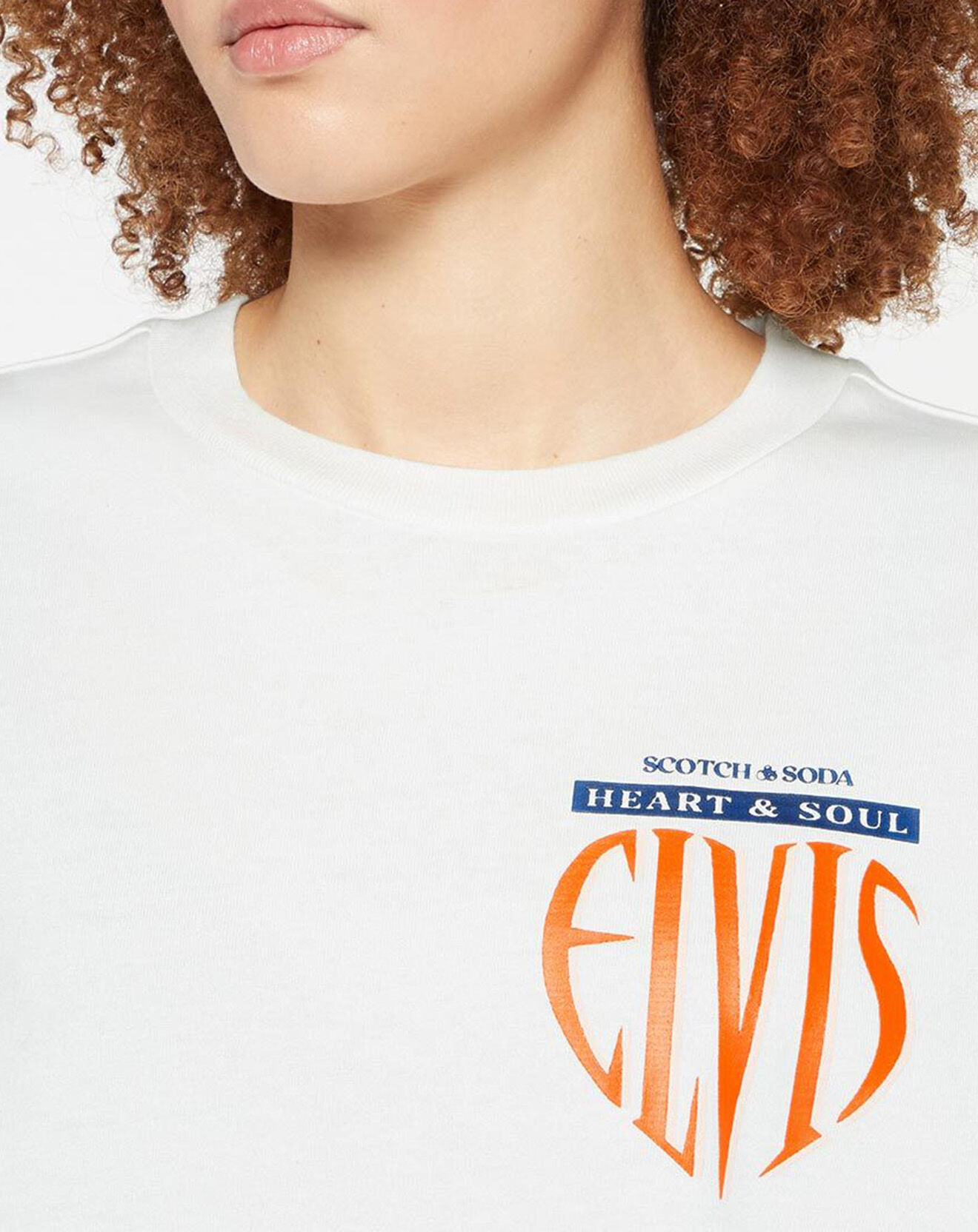 Scotch & Soda T-Shirt ample Elvis blanc