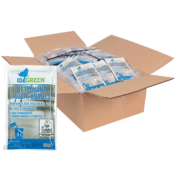 Nettoyant dégraissant multi-usage Idegreen Fleur d’Olivier, lot de 250 doses