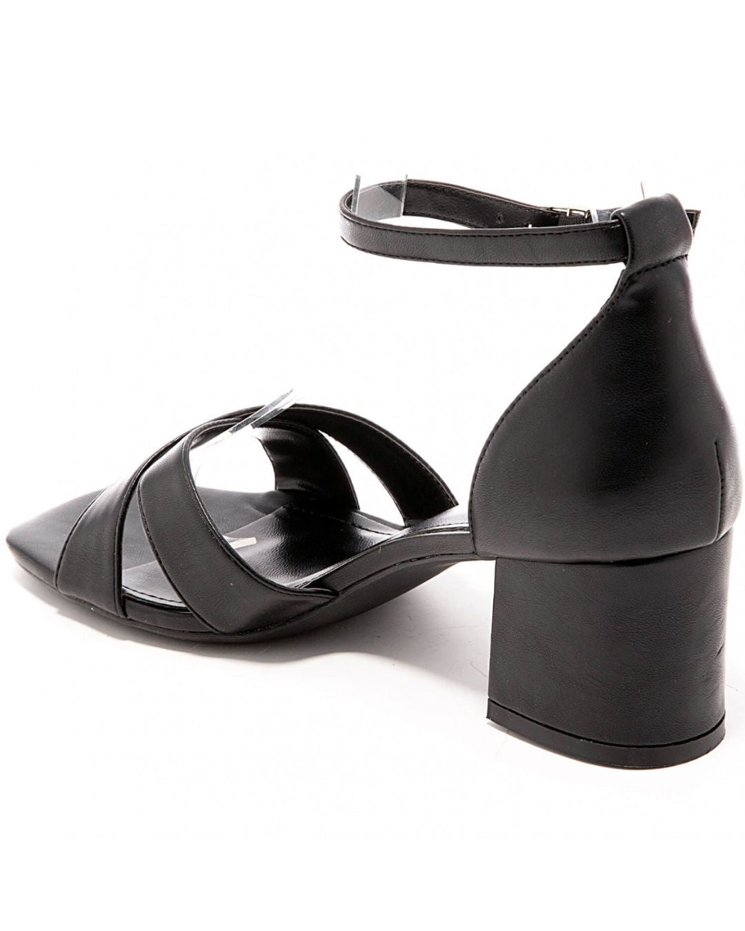 Sandale femme talon carré noir - Flora