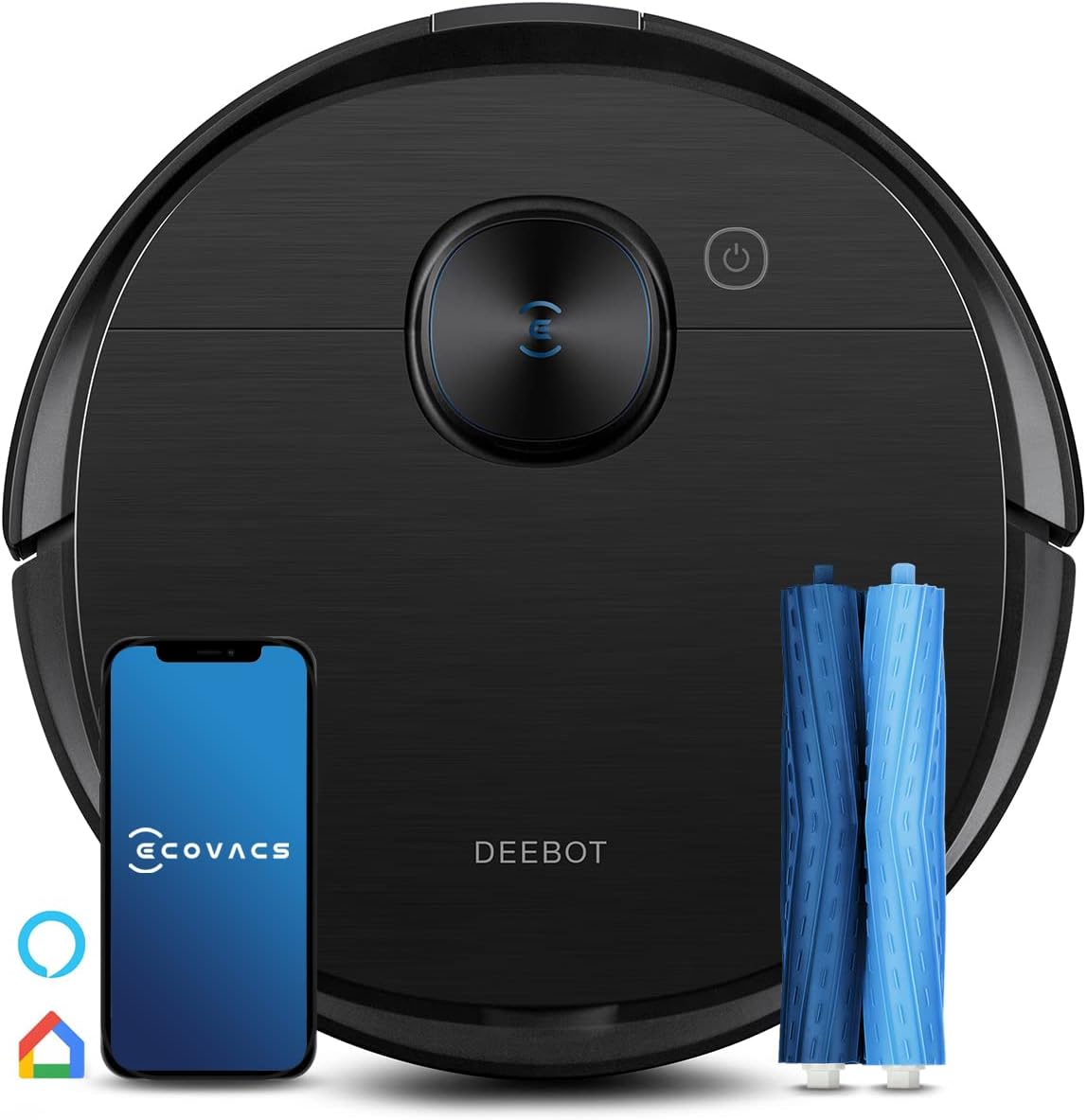 ECOVACS DEEBOT T9 AIVI Saugroboter mit Wischfunktion (3000Pa AIVI Menschen-/Hindernisvermeidung, Verwicklungsfreie AeroForce® Multi-Surface Gummi-Doppelbürste, OZMO Pro) -[Testsieger - Sehr Gut (1,5)]