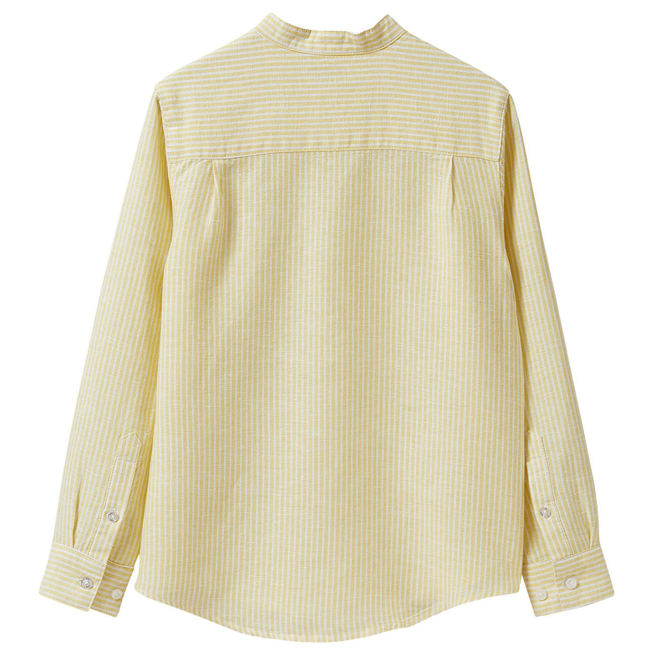 Cyrillus Chemise en Coton & Lin rayée jaune/blanc