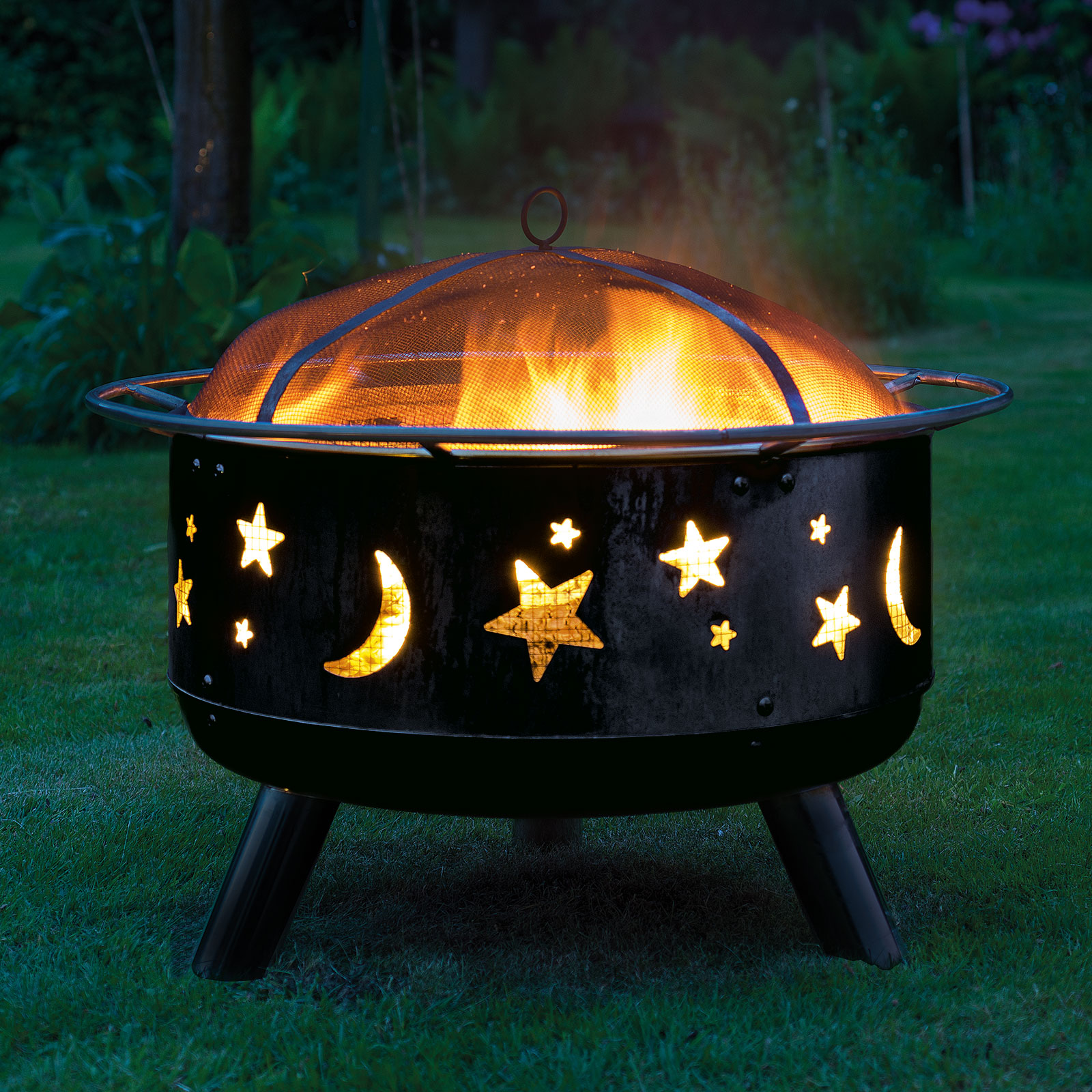 LANDMANN Feuerkorb - schwarz - Stahl - 75 cm