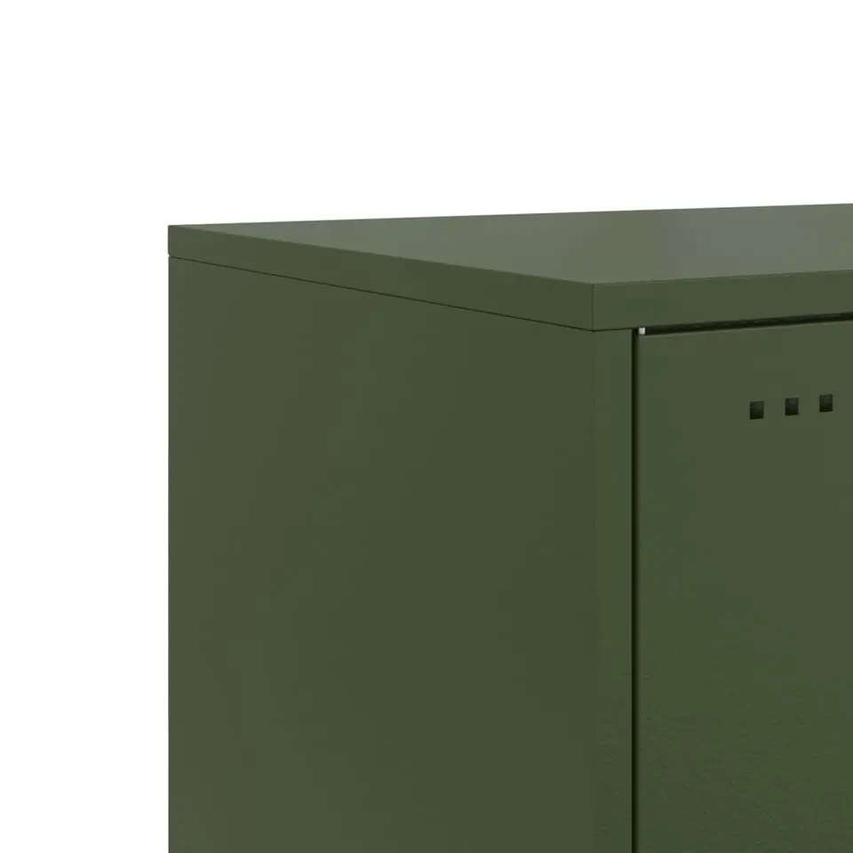 vidaXL - Nachtkastje - Groen - Staal - 2 stuks