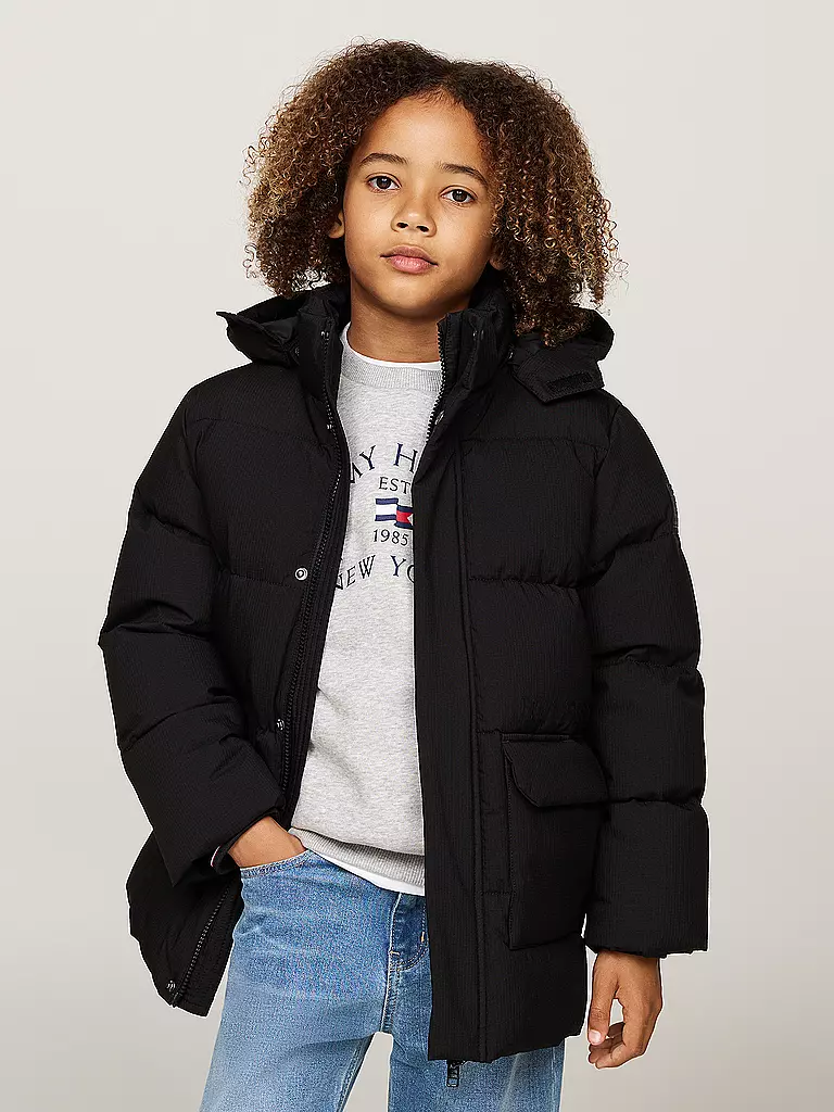 TOMMY HILFIGER Jungen Parka schwarz