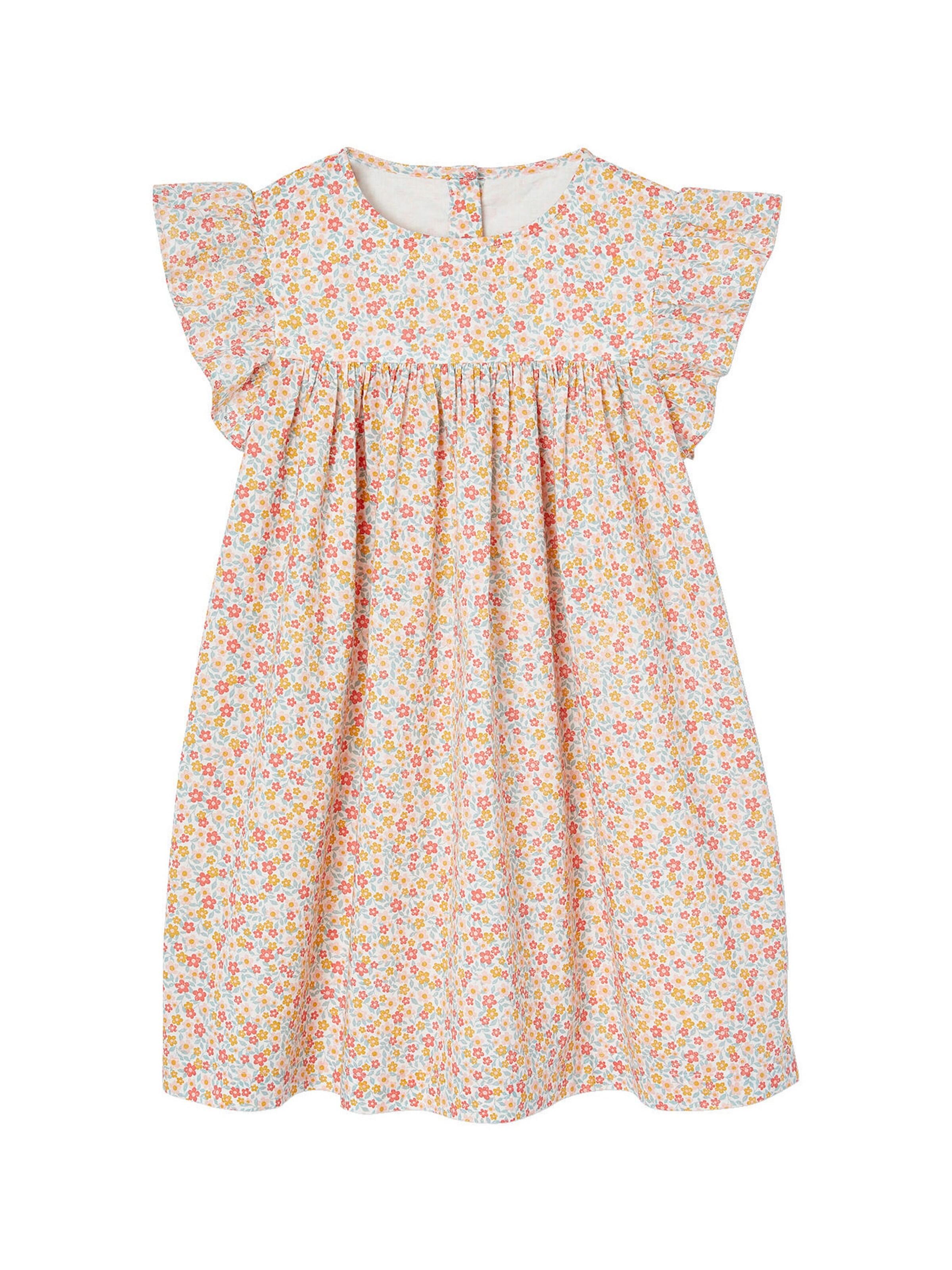 Vertbaudet Kurzärmeliges Mädchen Sommerkleid vanille