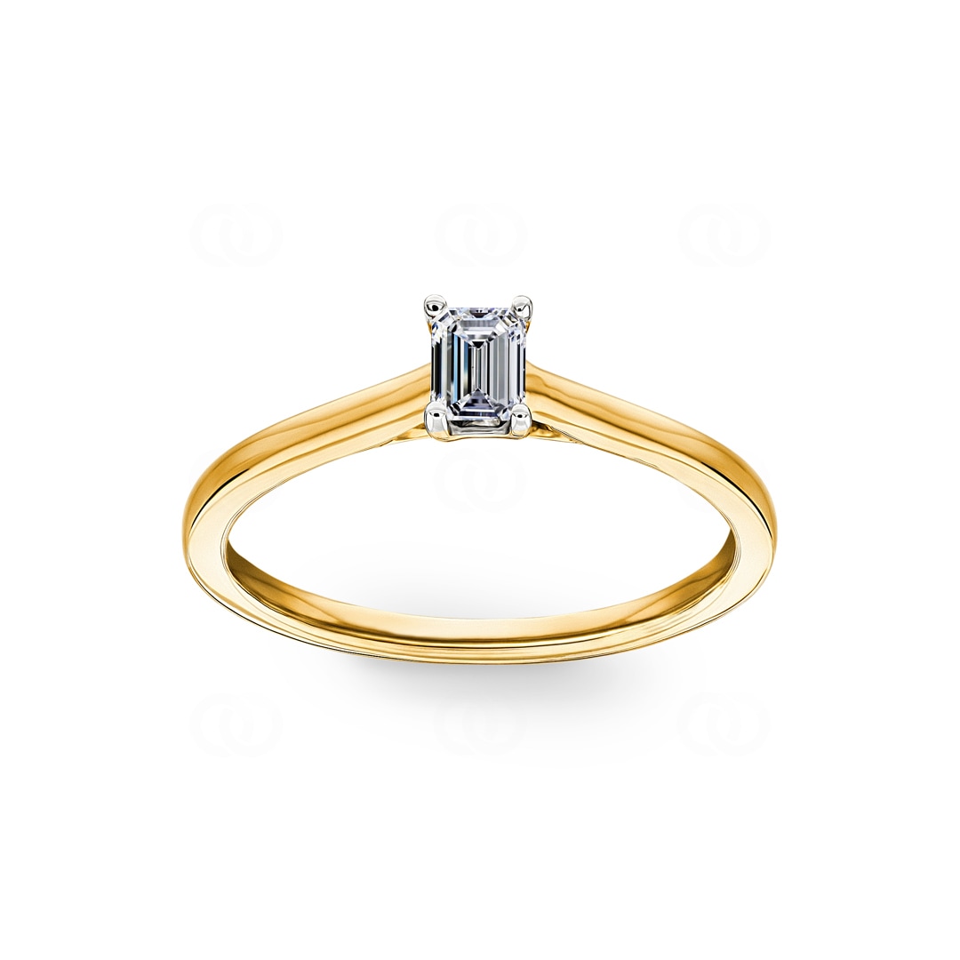 0.25ct Emerald Solitärring 750/18 K Gelbgold