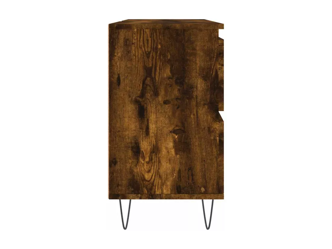 Armoire salle de bain chêne fumé 80x33x60cm bois d'ingénierie
