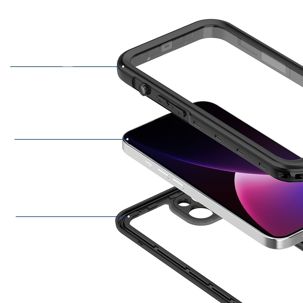 iPhone 13 Wasserfeste Outdoor Schutz Hülle (IP68) - Schwarz