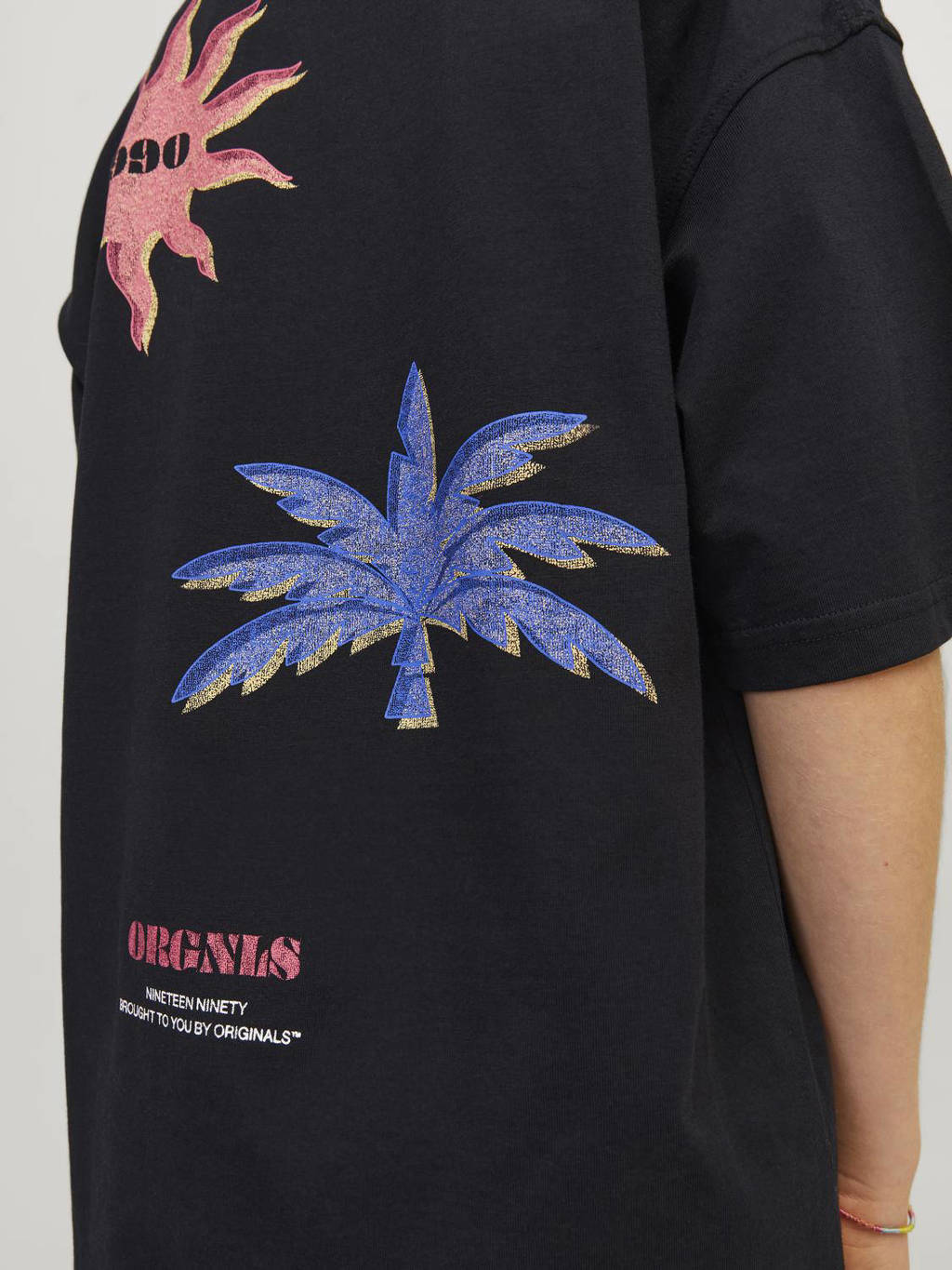 JACK & JONES T-shirt JORMARBELLA met backprint zwart