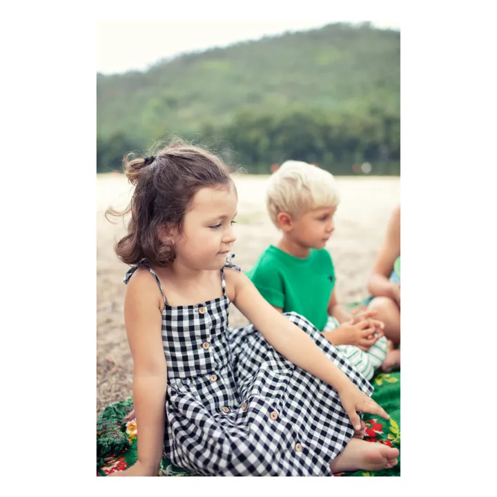 Piupiuchick Robe Vichy Coton Bio | Noir