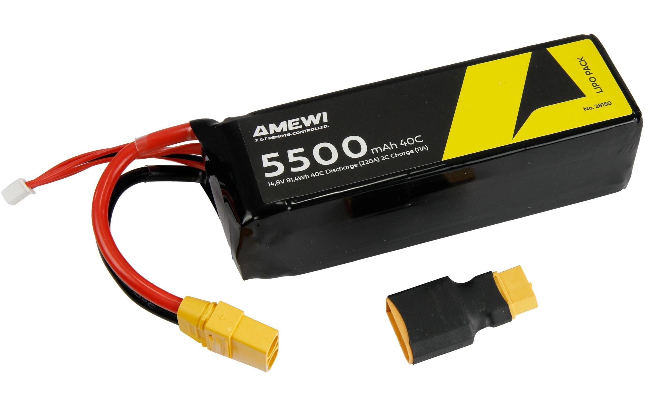 RC-Akku LiPo 4S 14.8 V 5500 mAh 40C XT90Hochleistungsfähiger LiPo Akku für RC-Modelle