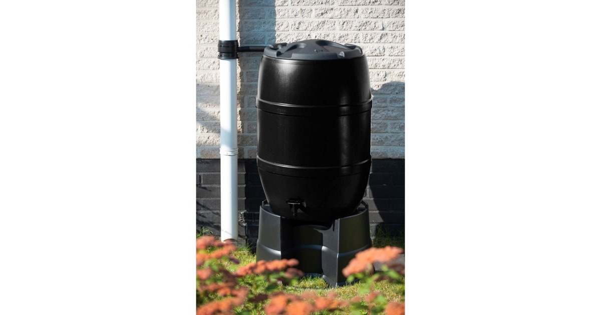 NatureKunststof regenton zwart  (Zwart, 210 liter)