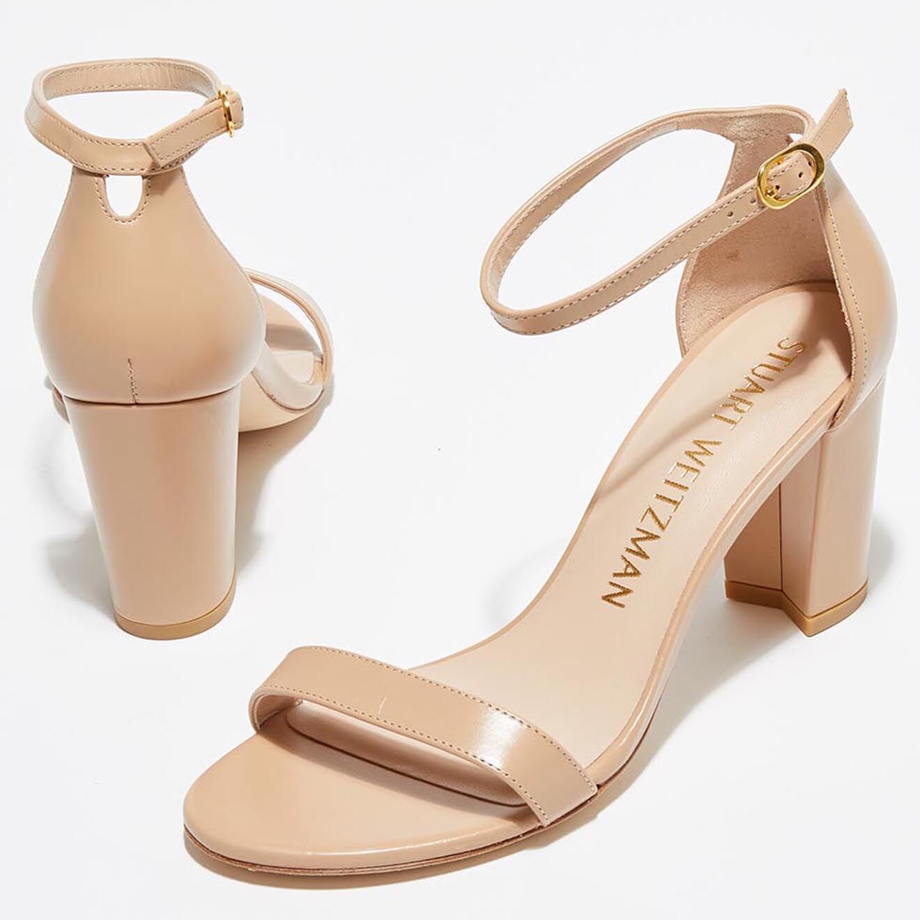 Stuart Weitzman Sandales en Cuir Nearlynude beiges - Talon 8 cm