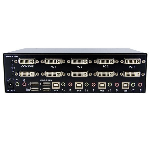 StarTech.com STARTECH Commutateur KVM DVI USB - pour 4 Ordinateurs avec Audio et 2 écrans DVI