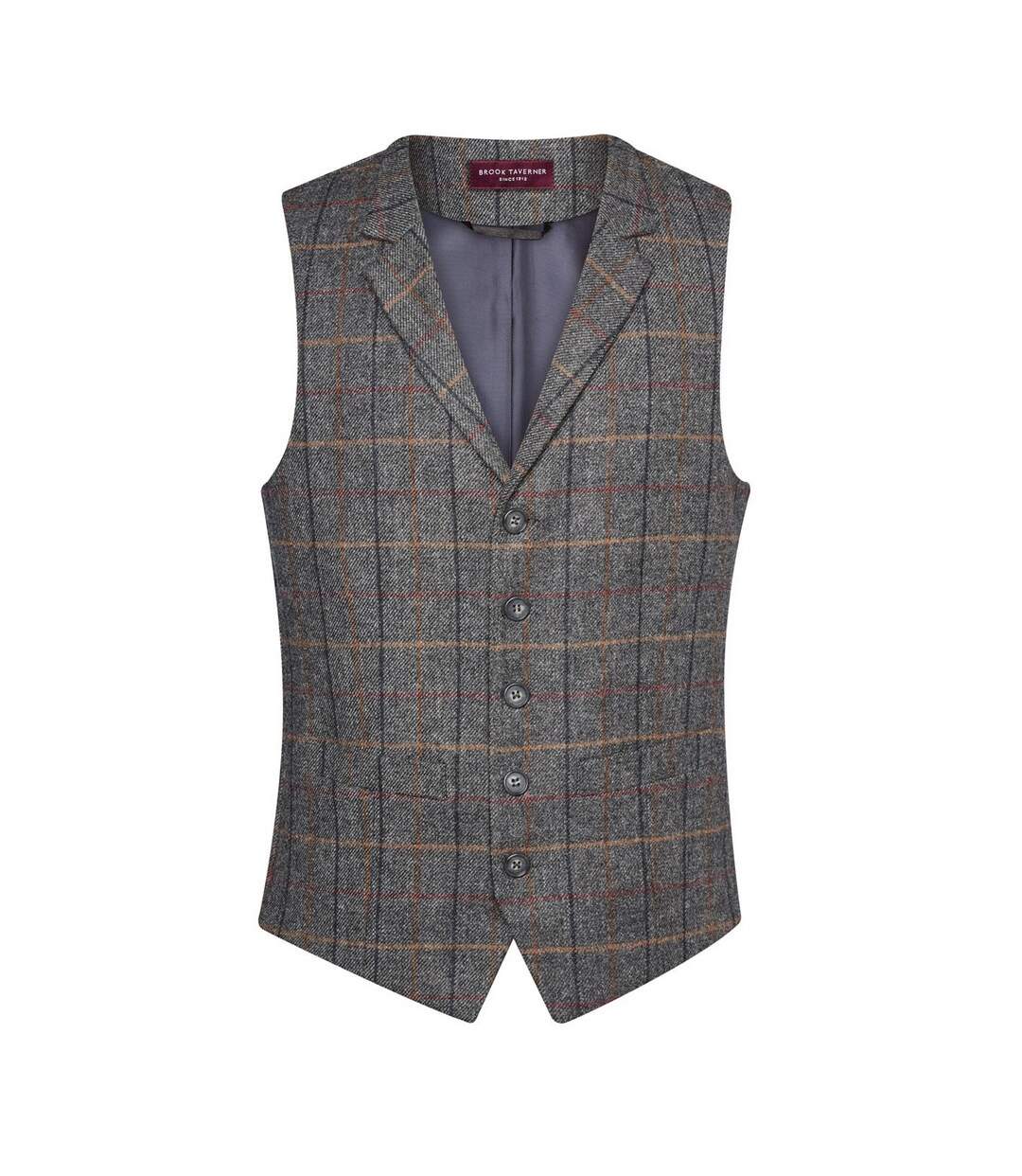 Brook Taverner - Gilet MEMPHIS - Homme (Gris / Marron À carreaux) - UTPC3397