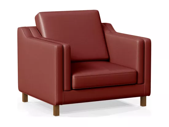 Fauteuil avec Accoudoirs - Revêtu de Cuir - Mattathais Chocolat