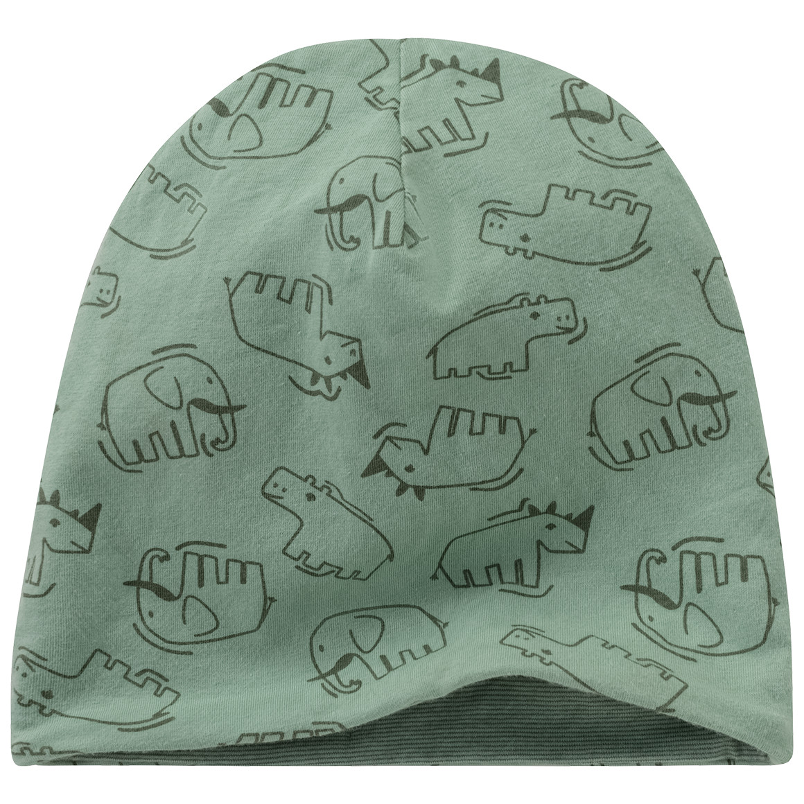 Topomini Baby Mütze mit Tier-Motiven oliv